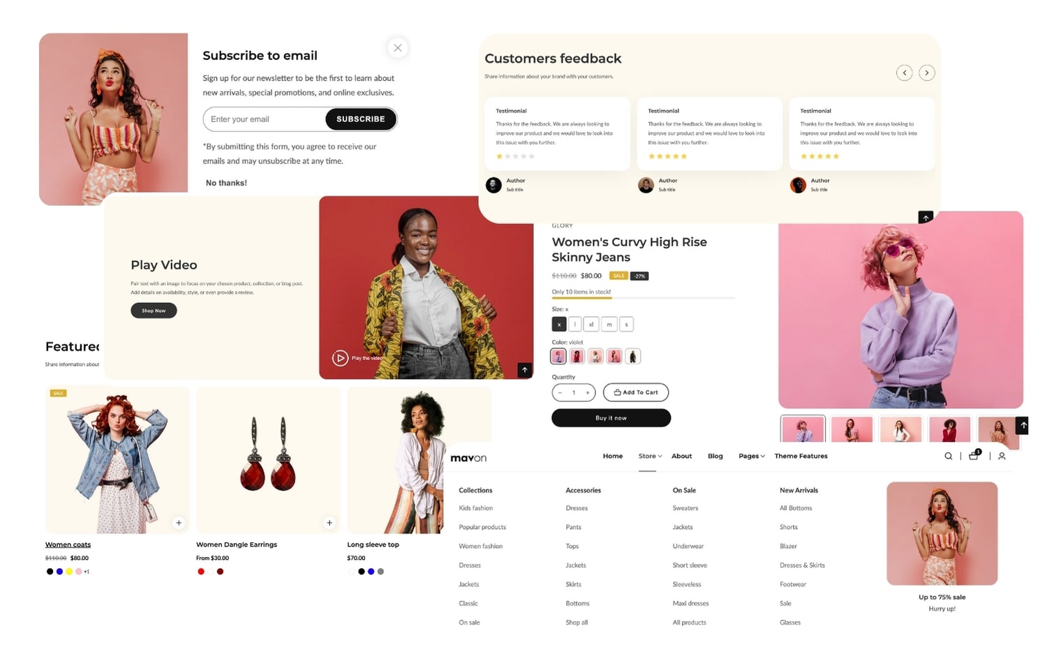 20+ sections for showcasing high volume of products mavon shopify theme